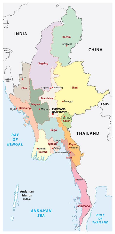 country of myanmar map.